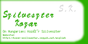 szilveszter kozar business card